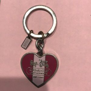 Coach Pink Heart Keychain GUC